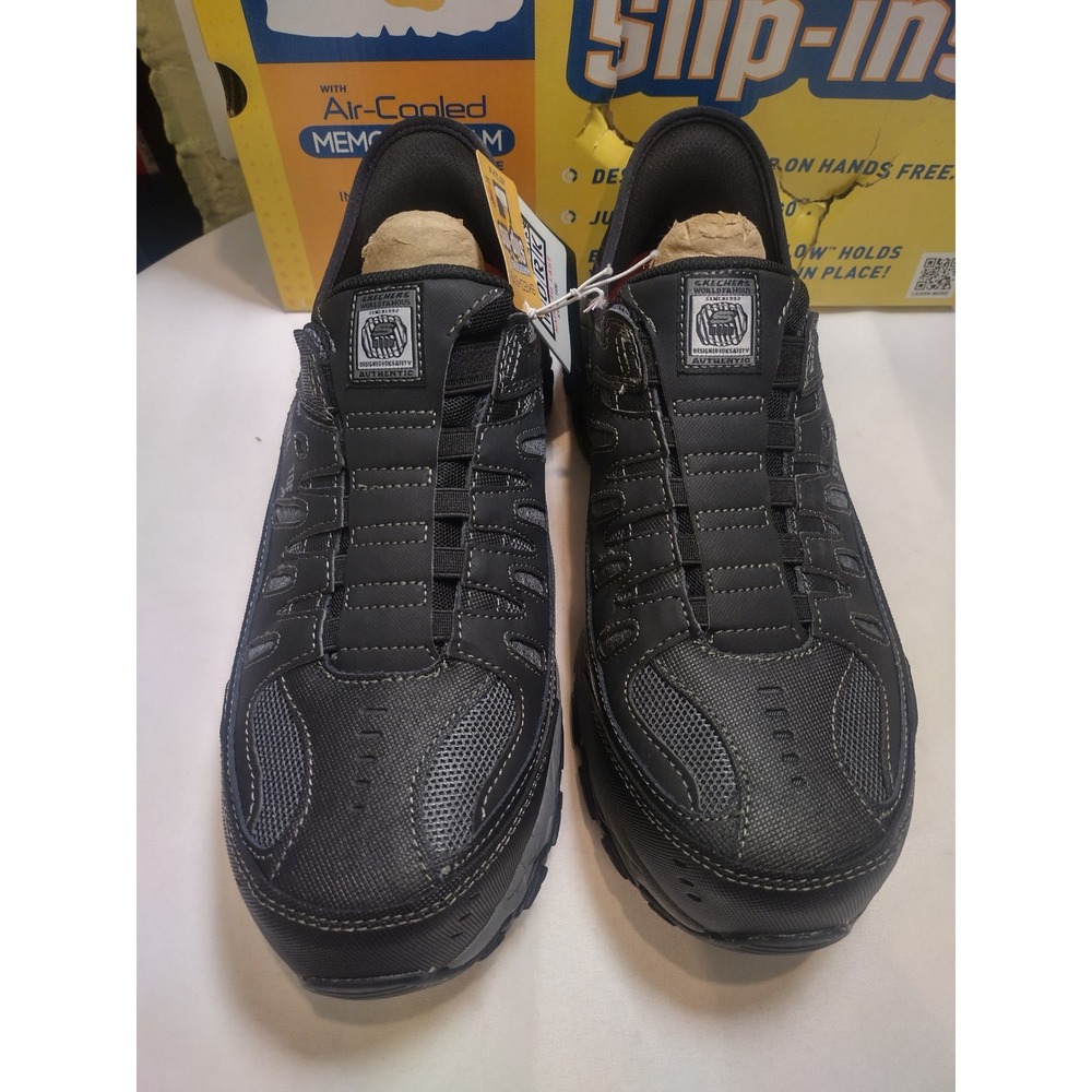Skechers Hands Free Slip-in Cankton Faison Steel Toe Work Shoe Black 11.5 200211 - Picture 3 of 9